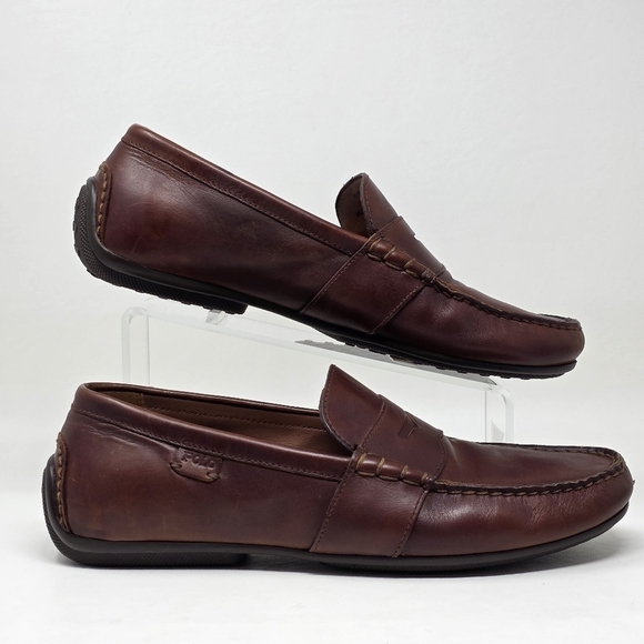Polo Ralph Lauren Driving Penny Loafer Brown Leather Reynold Size 11.5D 11721 main image 10